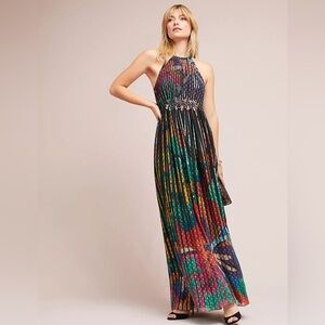 Anthropologie Kalinka Maxi Dress with Beaded Waist